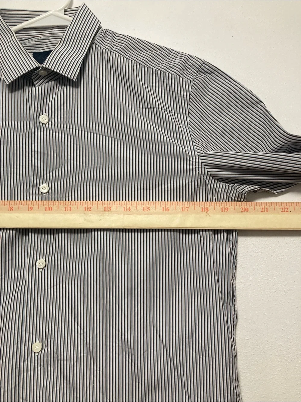 LANVIN Paris Made In Italy Multi Stripe 100% Cotton Dress Shirt Size 39 15.5